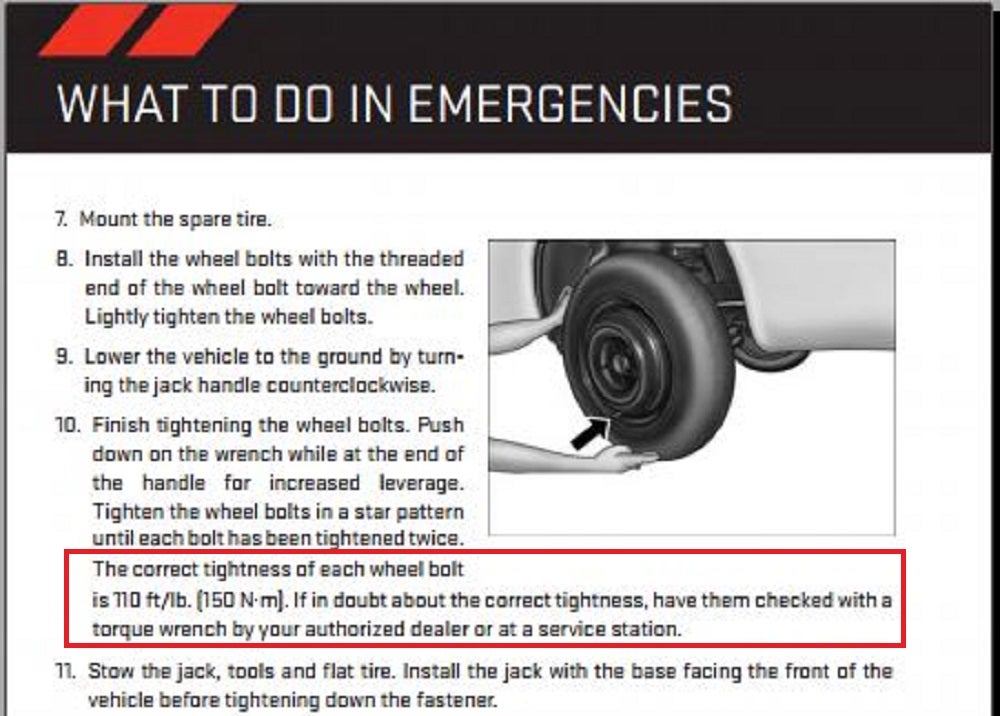 Tire Torque Spec Chart